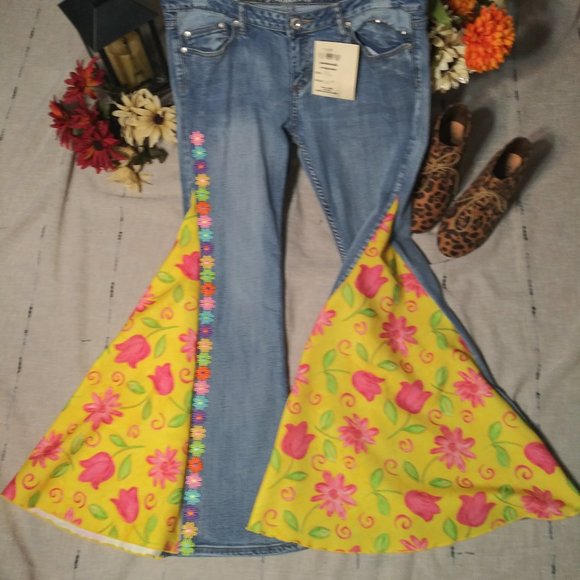 789 Jeaniemade Size 13/14 Premier Bell-Bottoms - Picture 1 of 4